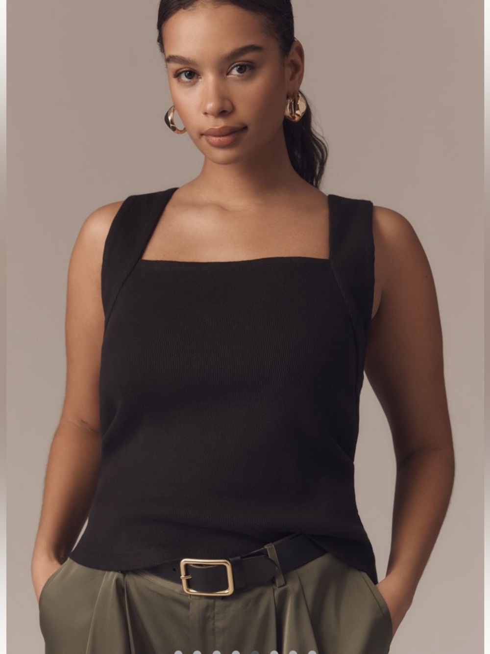 Anthropologie Square-Neck Halter Tank Black Sz Medium NWt - Picture 5 of 16